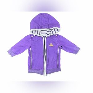 TWO FEET AHEAD Baby LSU  Embroidered Zipper Hoodie - 18M